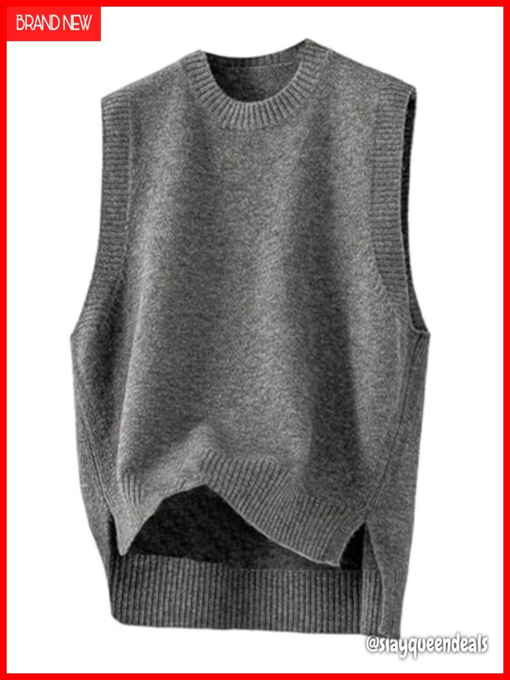 Women's Cozy Knit Sweater Vest Sleeveless Crew Neck Fall Winter Top